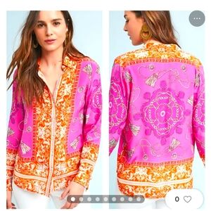 Anthropologie 100% brushed lightweight silk! Exquisitely placed fabric design 💖